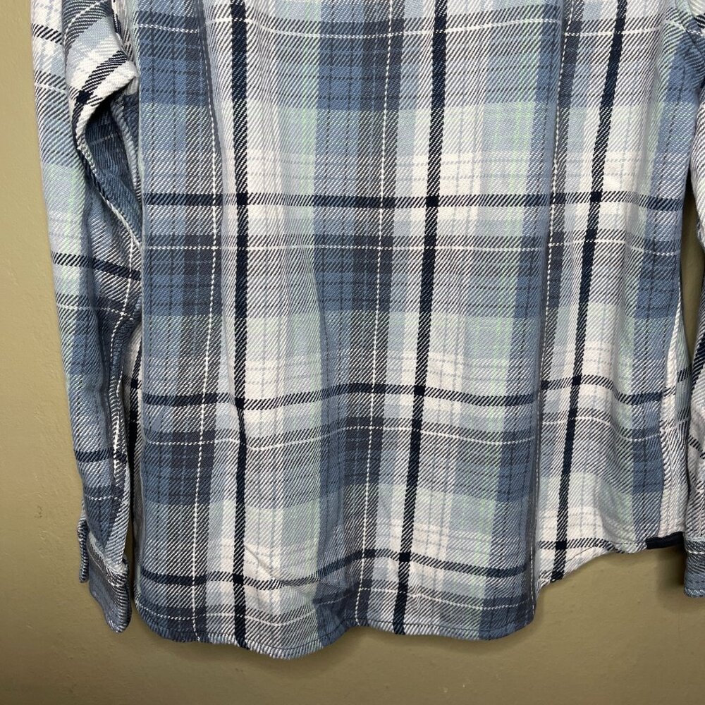 New Outerknown Blanket Shirt Blue White Heavy Organic Cotton Flannel Multi Sizes - Picture 7 of 16